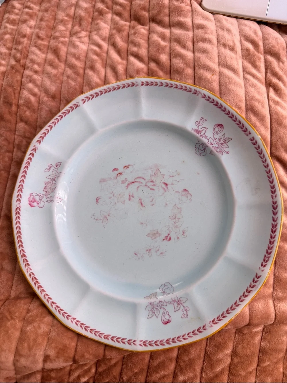 Vintage Adams Calyx Ware Lowestoft Floral Dinner Plate England